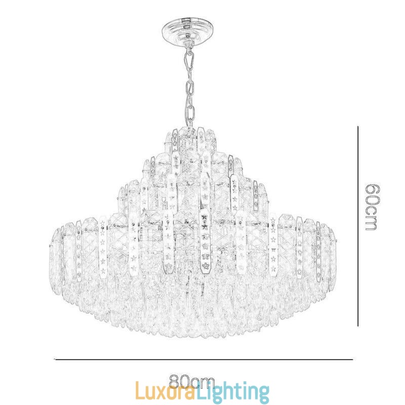 Designer Touch Decorative Crystal Pendant Light 4th Floor Luxury Decrative Ceiling Light with Golden Hollow Iron Sheet