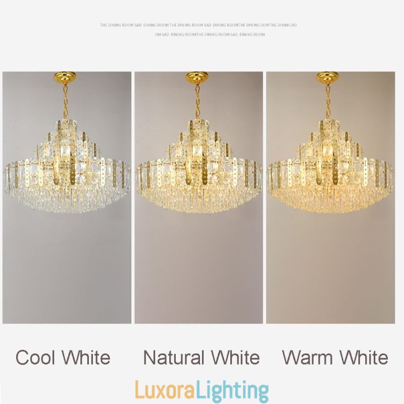 Designer Touch Decorative Crystal Pendant Light 4th Floor Luxury Decrative Ceiling Light with Golden Hollow Iron Sheet