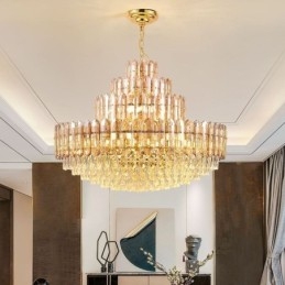 Designer Touch Decorative Crystal Pendant Light Four Layers Luxury Decrative Ceiling Light 80cm