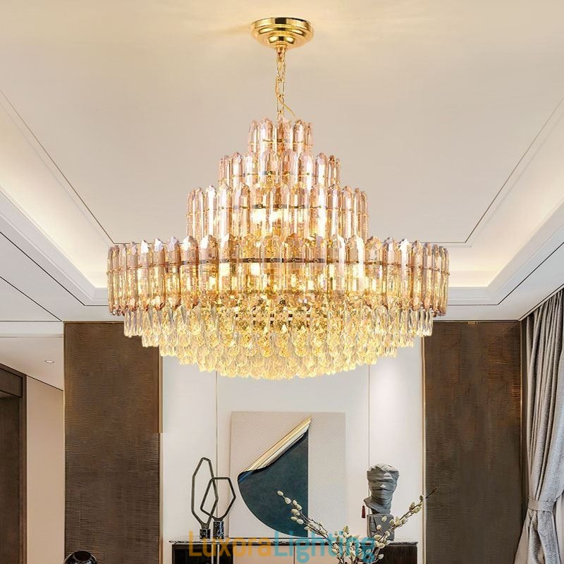 Designer Touch Decorative Crystal Pendant Light Four Layers Luxury Decrative Ceiling Light 80cm