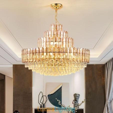 Designer Touch Decorative Crystal Pendant Light Four Layers Luxury Decrative Ceiling Light 80cm