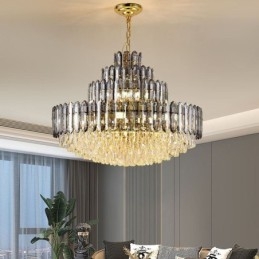 Designer Touch Decorative Crystal Pendant Light Four Layers Luxury Decrative Ceiling Light 80cm