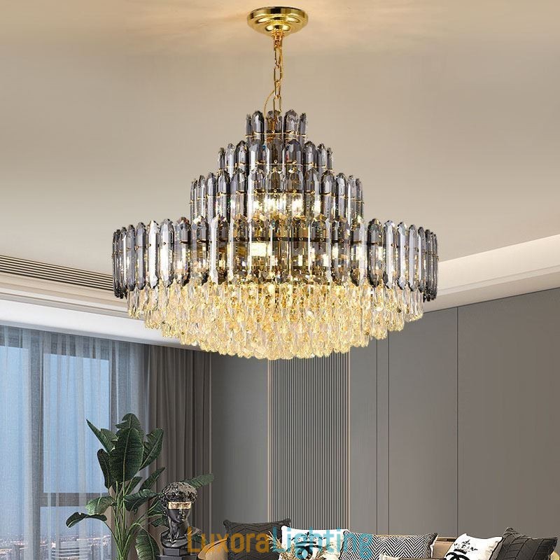 Designer Touch Decorative Crystal Pendant Light Four Layers Luxury Decrative Ceiling Light 80cm