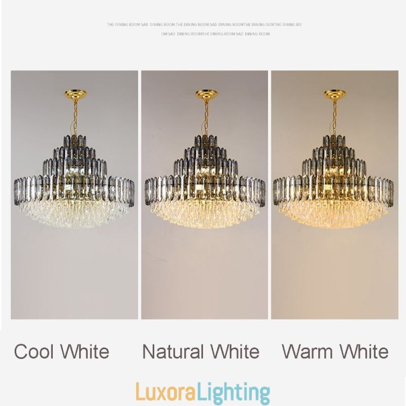 Designer Touch Decorative Crystal Pendant Light Four Layers Luxury Decrative Ceiling Light 80cm