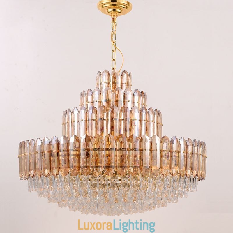 Designer Touch Decorative Crystal Pendant Light Four Layers Luxury Decrative Ceiling Light 80cm