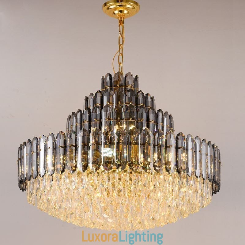 Designer Touch Decorative Crystal Pendant Light Four Layers Luxury Decrative Ceiling Light 80cm