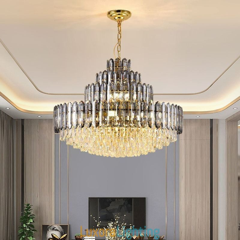 Designer Touch Decorative Crystal Pendant Light Four Layers Luxury Decrative Ceiling Light 80cm
