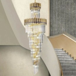 Designer Touch Decorative Gold Crystal Pendant Light Electroplated Gold Phoenix Tail Lampshade Ceiling Light