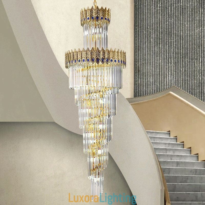 Designer Touch Decorative Gold Crystal Pendant Light Electroplated Gold Phoenix Tail Lampshade Ceiling Light