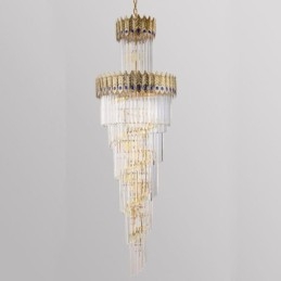 Designer Touch Decorative Gold Crystal Pendant Light Electroplated Gold Phoenix Tail Lampshade Ceiling Light