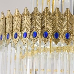 Designer Touch Decorative Gold Crystal Pendant Light Electroplated Gold Phoenix Tail Lampshade Ceiling Light