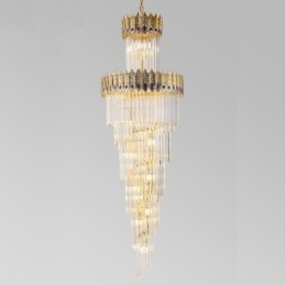 Designer Touch Decorative Gold Crystal Pendant Light Electroplated Gold Phoenix Tail Lampshade Ceiling Light