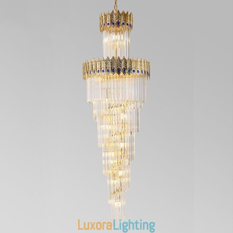 Designer Touch Decorative Gold Crystal Pendant Light Electroplated Gold Phoenix Tail Lampshade Ceiling Light