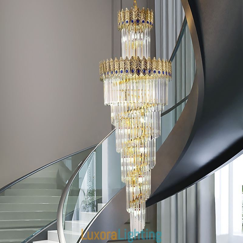 Designer Touch Decorative Gold Crystal Pendant Light Electroplated Gold Phoenix Tail Lampshade Ceiling Light