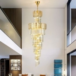 Designer Touch Decorative Gold Crystal Pendant Light Luxurious Decrative Ceiling Light 蠁60*H180cm