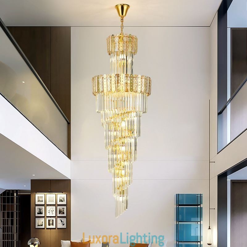 Designer Touch Decorative Gold Crystal Pendant Light Luxurious Decrative Ceiling Light 蠁60*H180cm