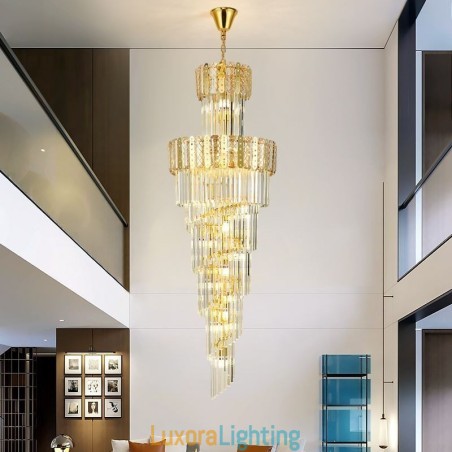 Designer Touch Decorative Gold Crystal Pendant Light Luxurious Decrative Ceiling Light 蠁60*H180cm