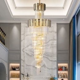 Designer Touch Decorative Gold Crystal Pendant Light Luxurious Decrative Ceiling Light 蠁60*H180cm