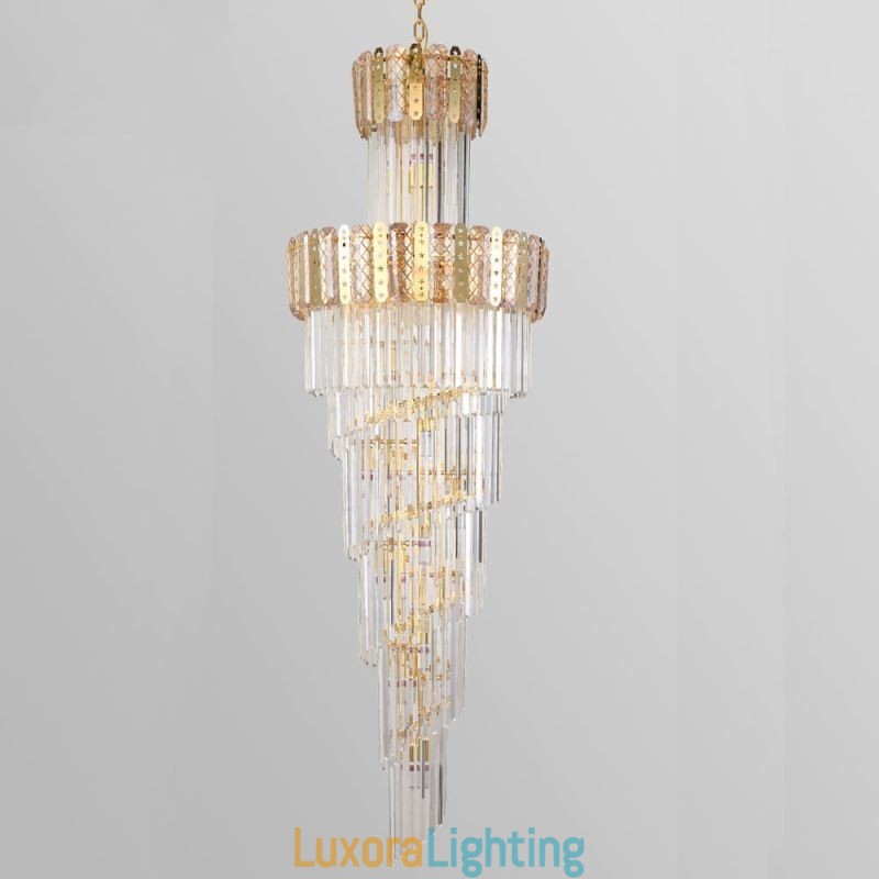 Designer Touch Decorative Gold Crystal Pendant Light Luxurious Decrative Ceiling Light 蠁60*H180cm