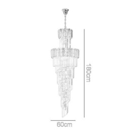 Designer Touch Decorative Gold Crystal Pendant Light Luxurious Decrative Ceiling Light 蠁60*H180cm