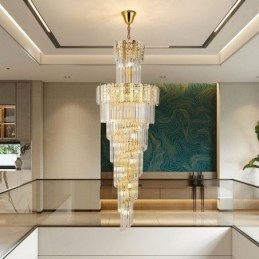 Designer Touch Decorative Gold Crystal Pendant Light Luxurious Decrative Ceiling Light 蠁60*H180cm