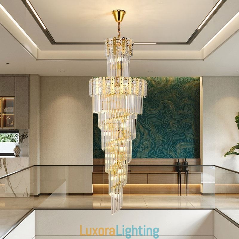 Designer Touch Decorative Gold Crystal Pendant Light Luxurious Decrative Ceiling Light 蠁60*H180cm