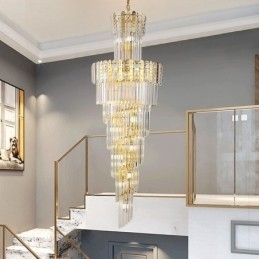 Designer Touch Decorative Gold Crystal Pendant Light Luxurious Decrative Ceiling Light 蠁60*H180cm