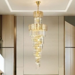 Designer Touch Decorative Gold Crystal Pendant Light Luxurious Decrative Ceiling Light 蠁60*H180cm