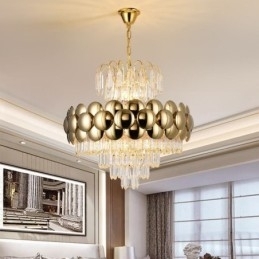 Designer Touch Decorative Crystal Pendant Light Electroplated Gold Luxury Decrative Ceiling Light 60cm