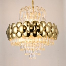 Designer Touch Decorative Crystal Pendant Light Electroplated Gold Luxury Decrative Ceiling Light 60cm
