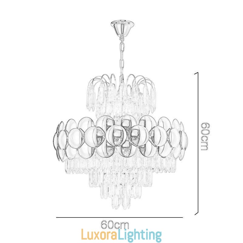 Designer Touch Decorative Crystal Pendant Light Electroplated Gold Luxury Decrative Ceiling Light 60cm