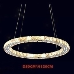 Designer Touch Decorative Crystal Pendant Light Lighting Lamps Modern Fixtures Amber K9 Crystal Round Single Ring 30CM