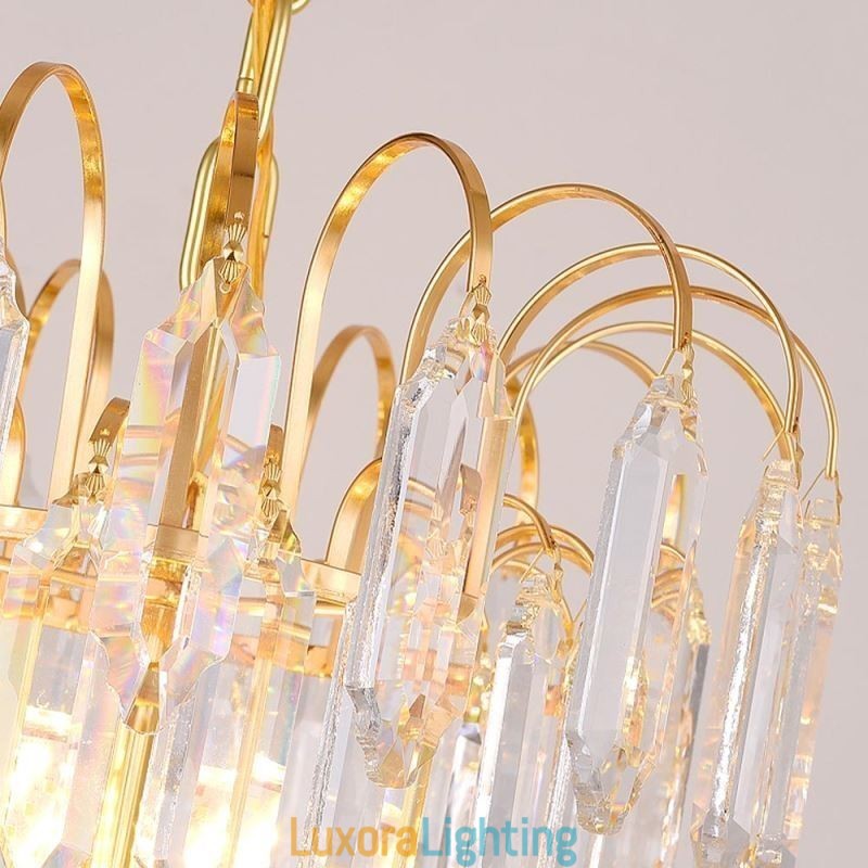 Designer Touch Decorative Crystal Pendant Light Electroplated Gold Luxury Decrative Ceiling Light 60cm