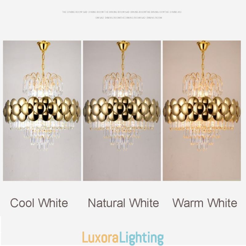 Designer Touch Decorative Crystal Pendant Light Electroplated Gold Luxury Decrative Ceiling Light 60cm