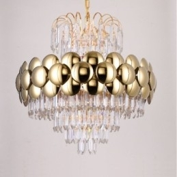 Designer Touch Decorative Crystal Pendant Light Electroplated Gold Luxury Decrative Ceiling Light 60cm
