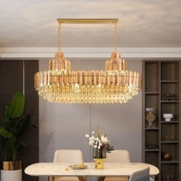 Designer Touch Decorative Crystal Pendant Light Rectangular Luxury Decrative Ceiling Light 100cm