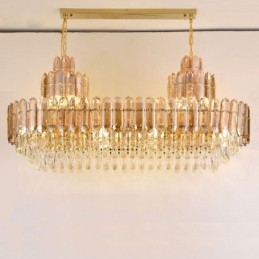 Designer Touch Decorative Crystal Pendant Light Rectangular Luxury Decrative Ceiling Light 100cm