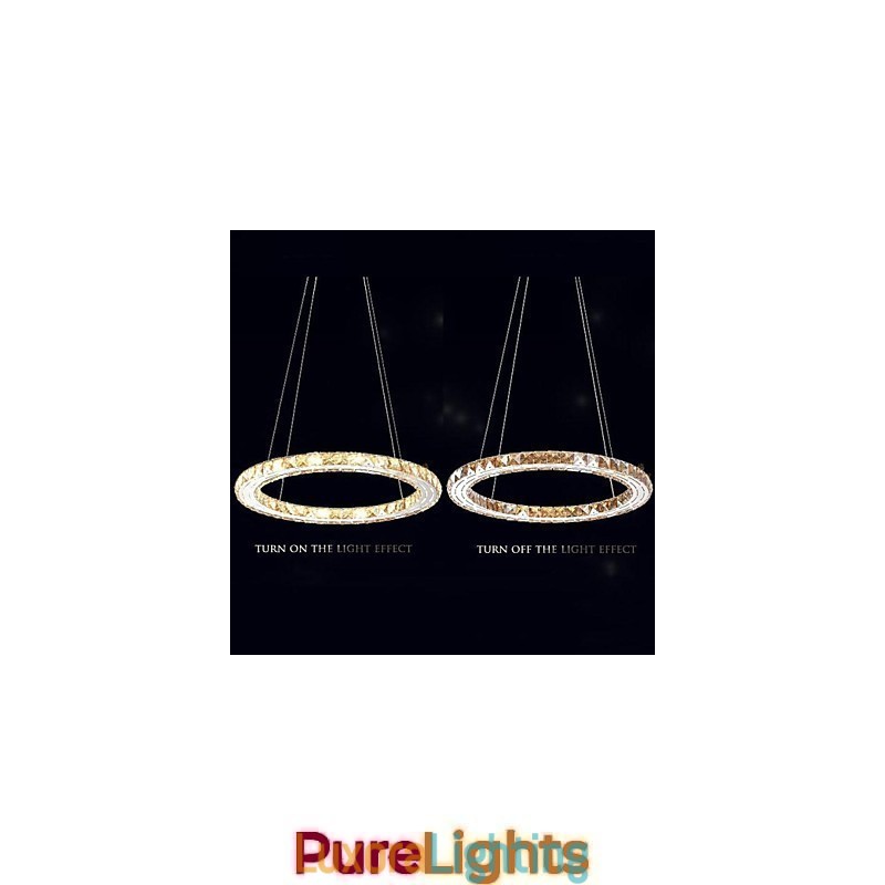 Designer Touch Decorative Crystal Pendant Light Lighting Lamps Modern Fixtures Amber K9 Crystal Round Single Ring 30CM