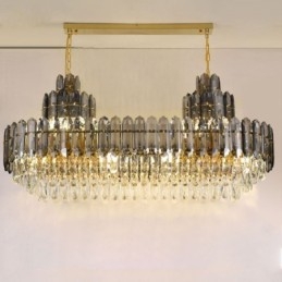 Designer Touch Decorative Crystal Pendant Light Rectangular Luxury Decrative Ceiling Light 100cm