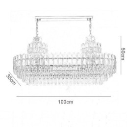 Designer Touch Decorative Crystal Pendant Light Rectangular Luxury Decrative Ceiling Light 100cm