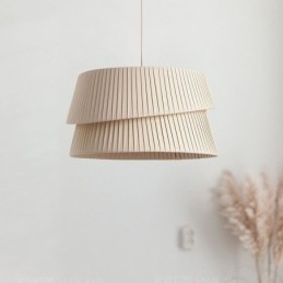 Designer Touch Decorative Pendant Light French Cream Style Double Layer Fabric Lampshade Ceiling Lamp