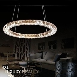 Designer Touch Decorative Crystal Pendant Light Lighting Lamps Modern Fixtures Amber K9 Crystal Round Single Ring 30CM
