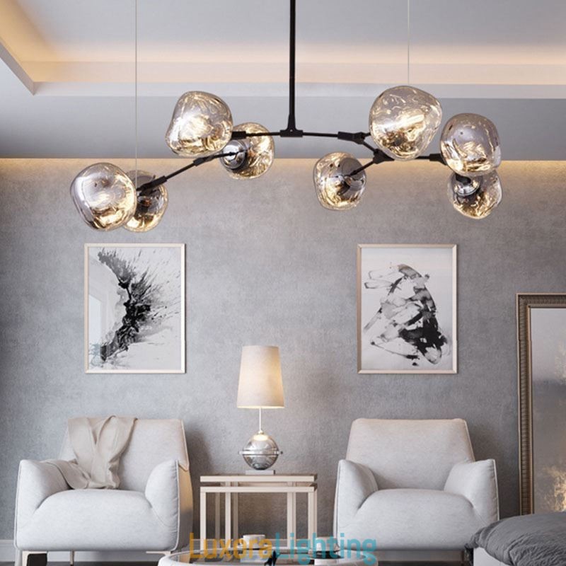 Designer Touch Decorative Nordic Ceiling Lamp Modern Electroplated Stained Glass Lampshade Pendant Light