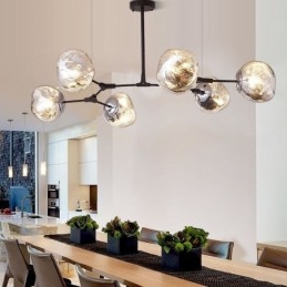 Designer Touch Decorative Nordic Ceiling Lamp Modern Electroplated Stained Glass Lampshade Pendant Light