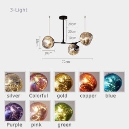 Designer Touch Decorative Nordic Ceiling Lamp Modern Electroplated Stained Glass Lampshade Pendant Light