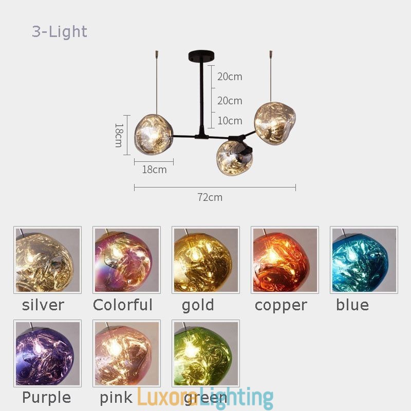Designer Touch Decorative Nordic Ceiling Lamp Modern Electroplated Stained Glass Lampshade Pendant Light