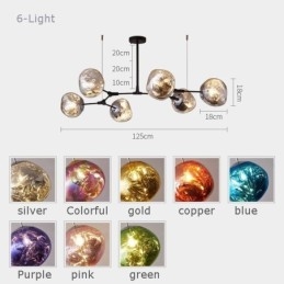 Designer Touch Decorative Nordic Ceiling Lamp Modern Electroplated Stained Glass Lampshade Pendant Light