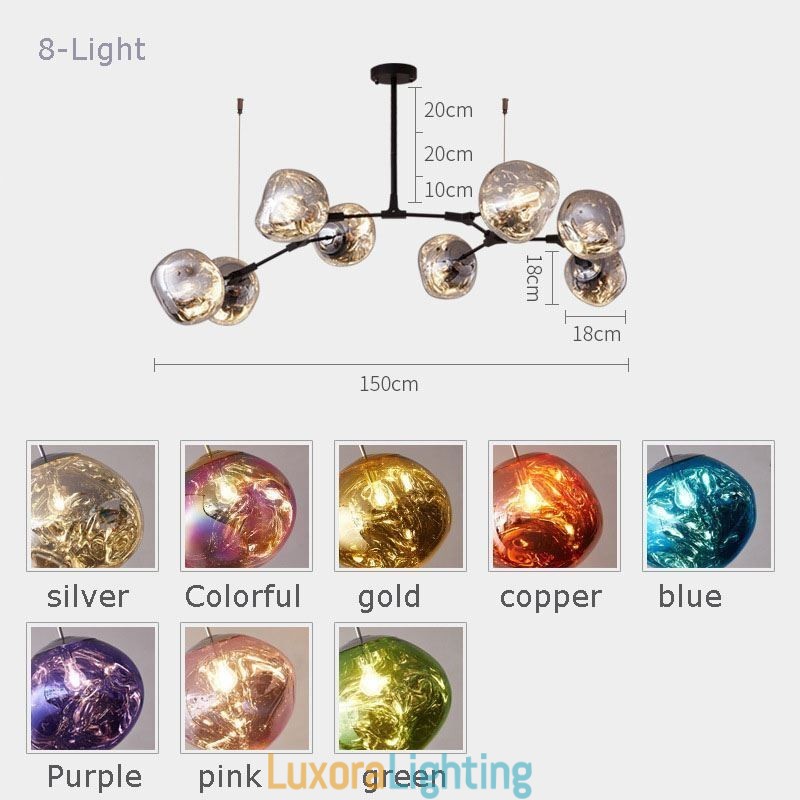 Designer Touch Decorative Nordic Ceiling Lamp Modern Electroplated Stained Glass Lampshade Pendant Light