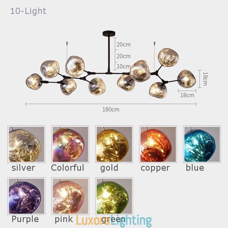 Designer Touch Decorative Nordic Ceiling Lamp Modern Electroplated Stained Glass Lampshade Pendant Light