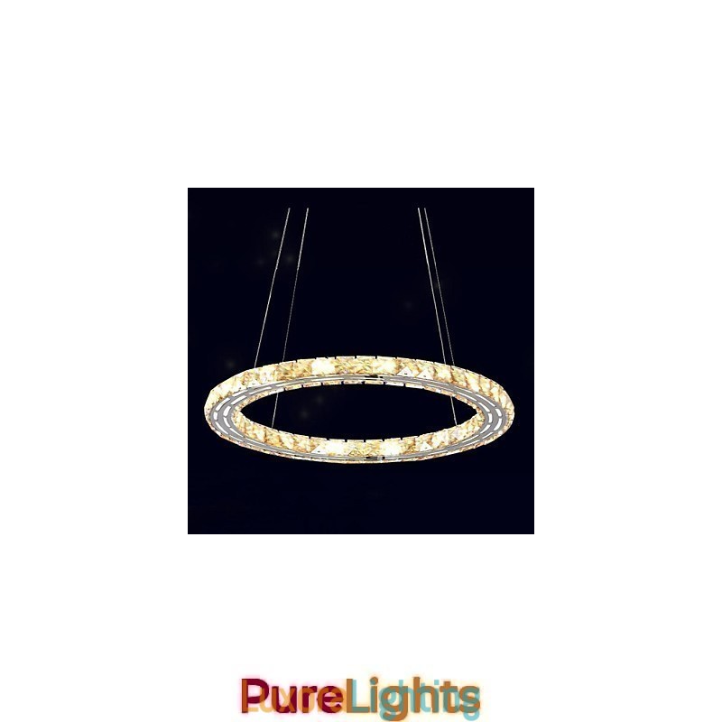 Designer Touch Decorative Crystal Pendant Light Lighting Lamps Modern Fixtures Amber K9 Crystal Round Single Ring 30CM